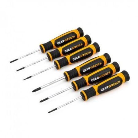 APEX TOOL GROUP Gearwrench® 6 Piece Phillips®/Slotted Mini Dual Material Screwdriver Set 80055H
